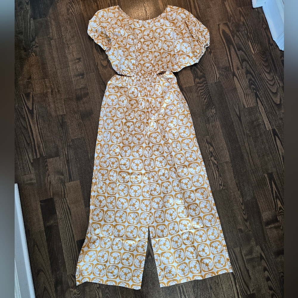 NWT Rebecca Taylor Lattice Fleur Poplin Jumpsuit Size 4 - Picture 6 of 7